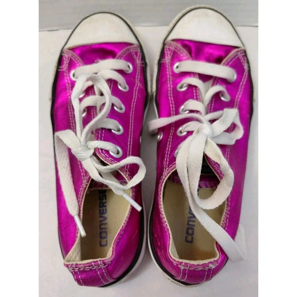 Converse All Star Youth 2 Low Top Pink Metallic Shimmer Sneakers